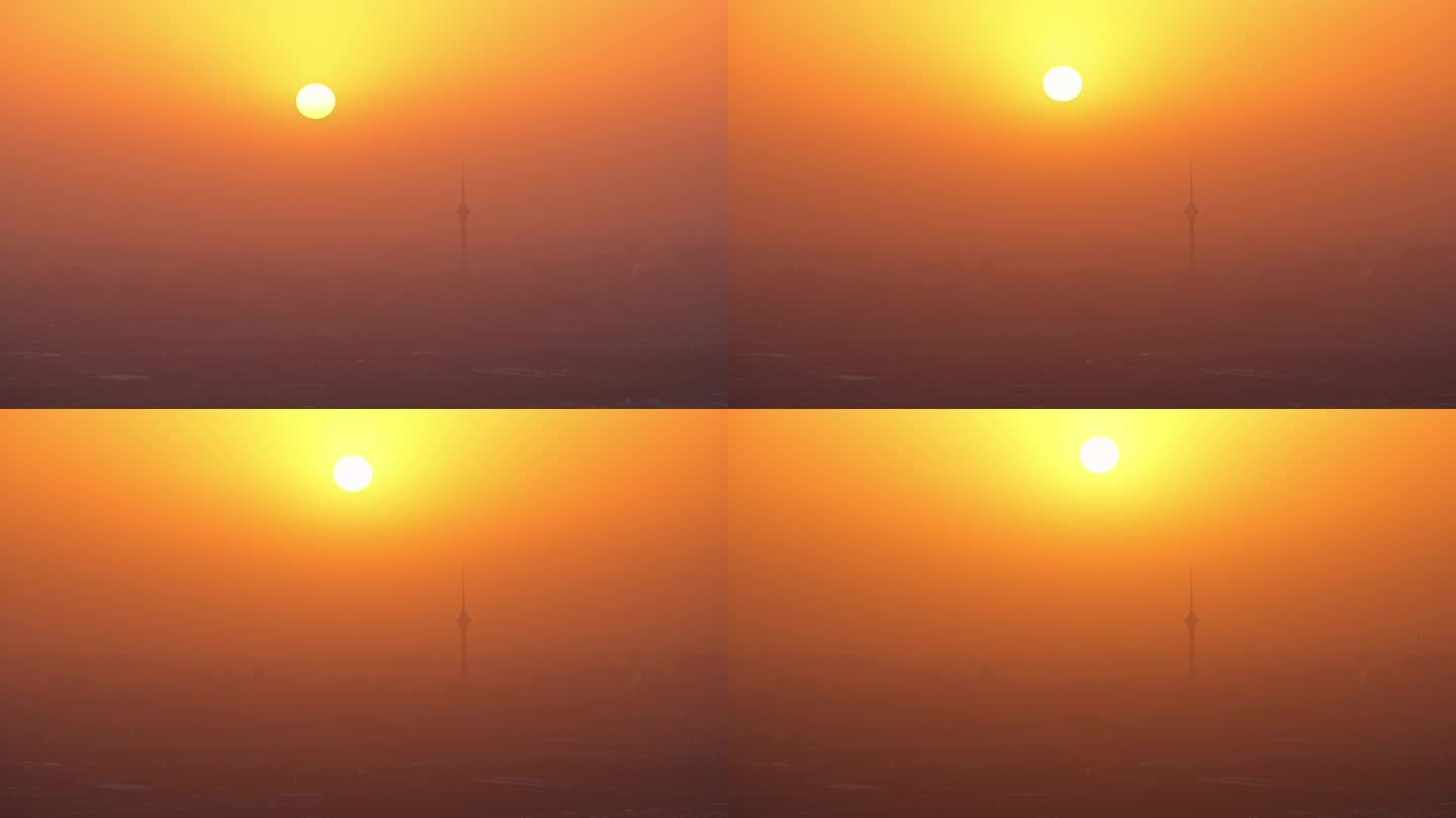 4K延时-北京电视塔太阳升起