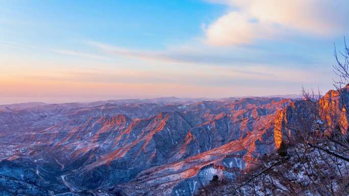 焦作云台山雪景延时摄影