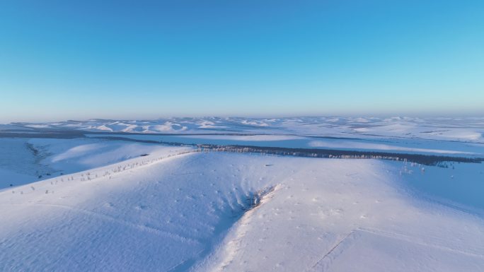 4K航拍冬季雪域雪原风光