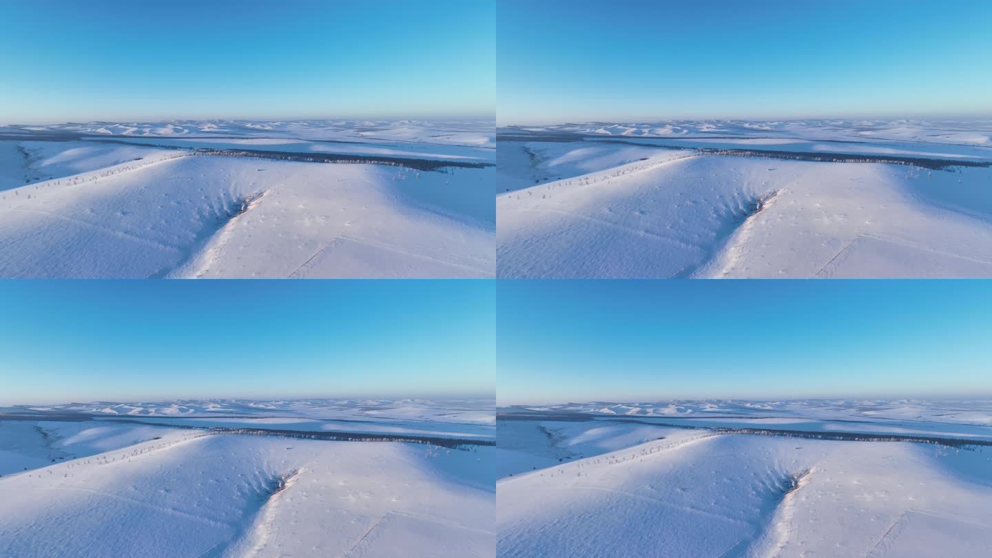 4K航拍冬季雪域雪原风光