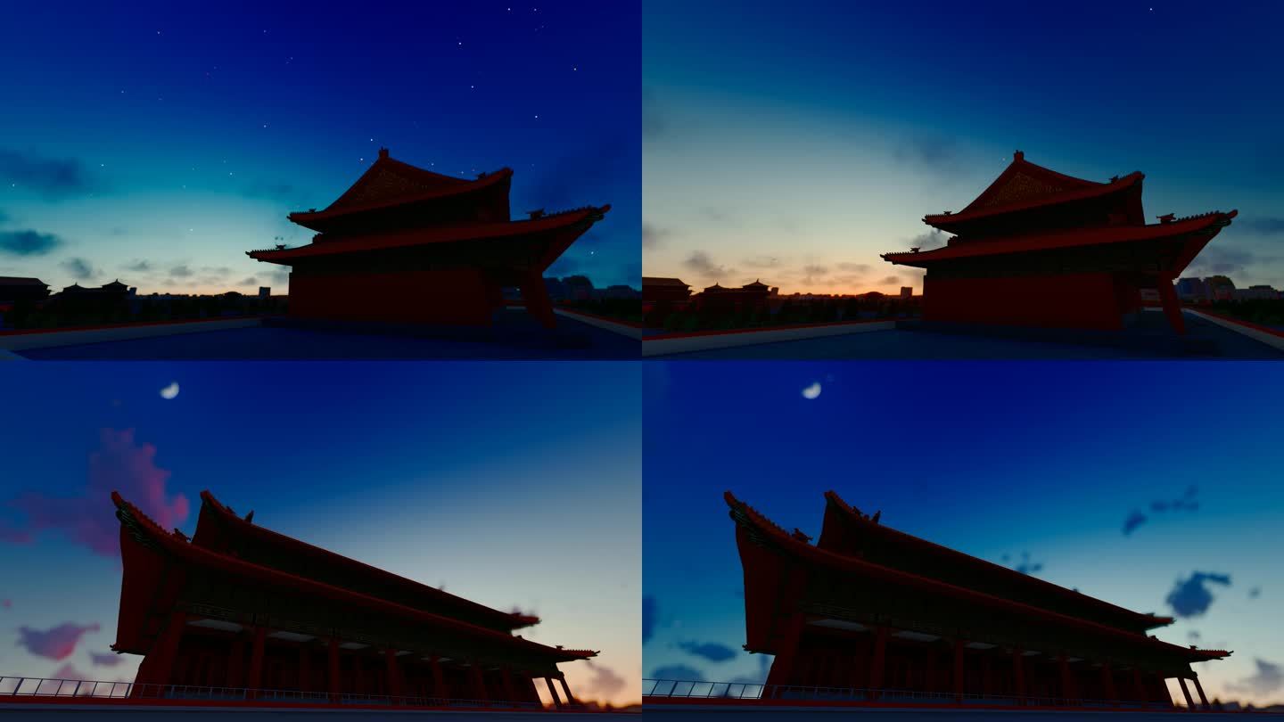 北京故宫夜景延时摄影