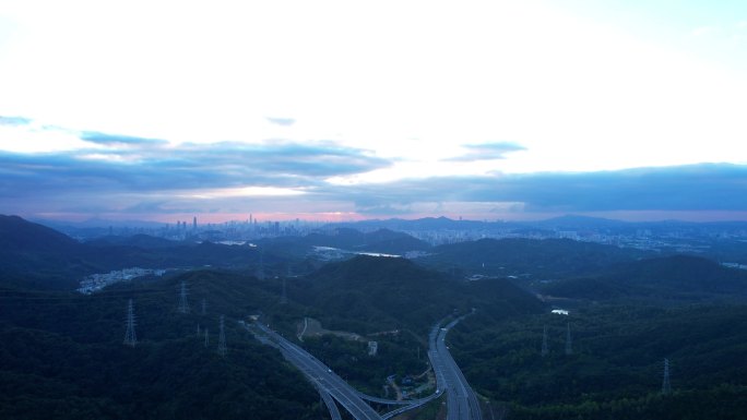 城市风光深圳建筑山林城市高楼林立