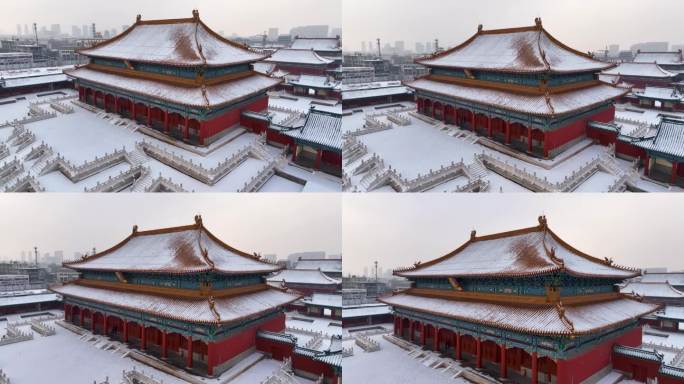 大同代王府冬季雪景航拍