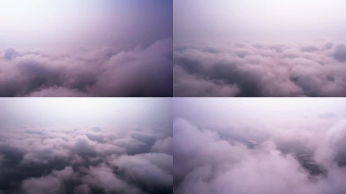 航拍穿云、云层、云雾