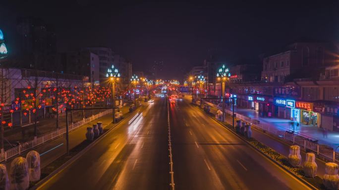 广安洪洲大道夜景延时