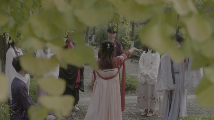 【4K灰度】古装古风中国风美女跳舞