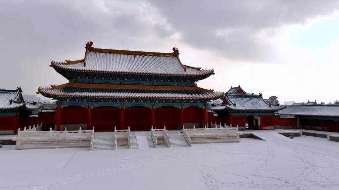 大同代王府冬季雪景航拍