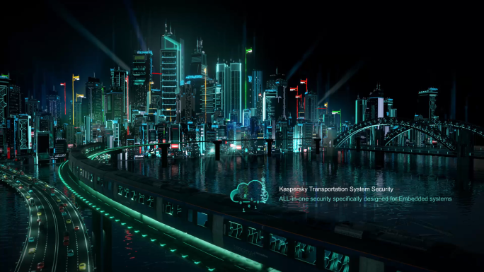 ai科技虚拟人物穿梭智慧城市片头