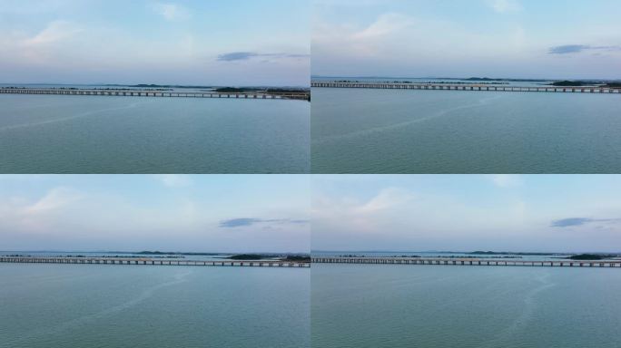 航拍南京石臼湖特大桥风光