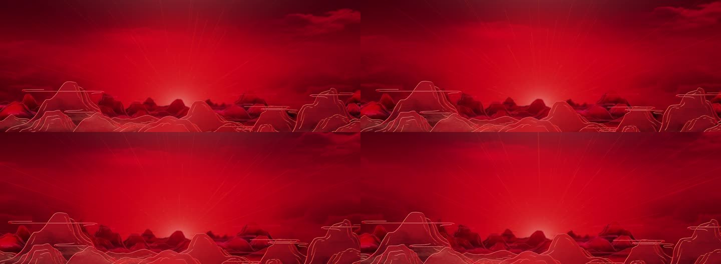 红色主题背景 光线 山