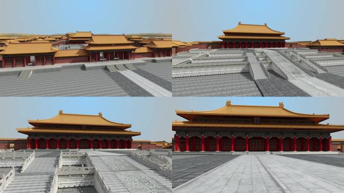 故宫三大殿群组模型，摄像机运动使用了新的
