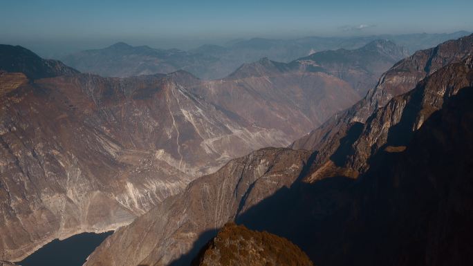 云南贫困山区大山江河光影风光