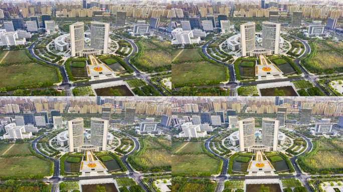 航拍合肥市政办公楼