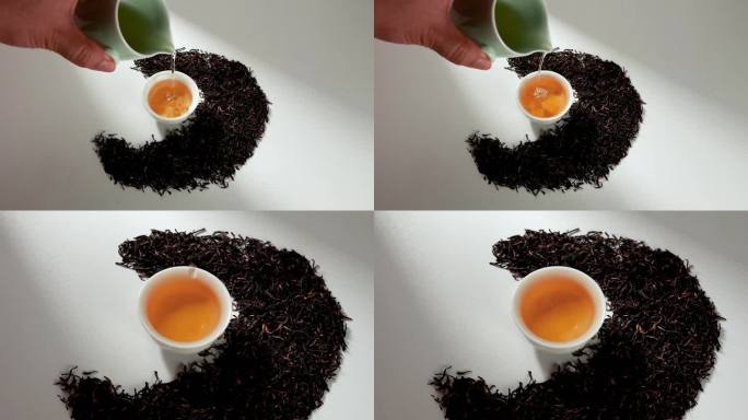 红茶泡茶倒茶茶叶