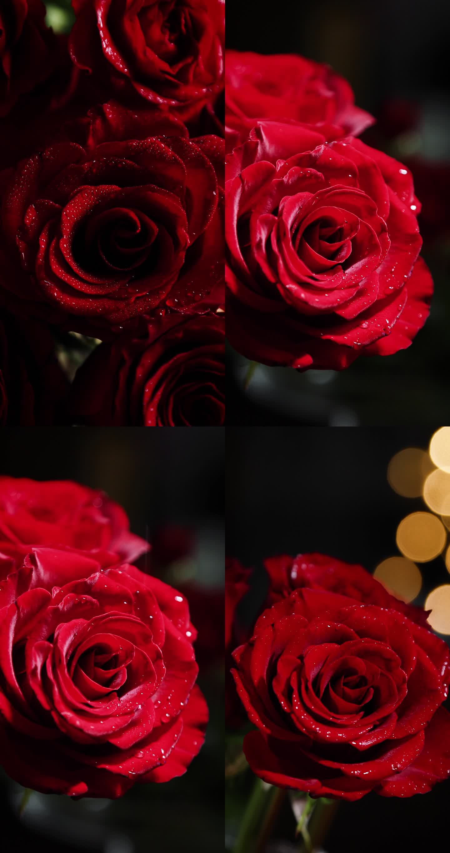 红玫瑰情人节鲜花4k实拍