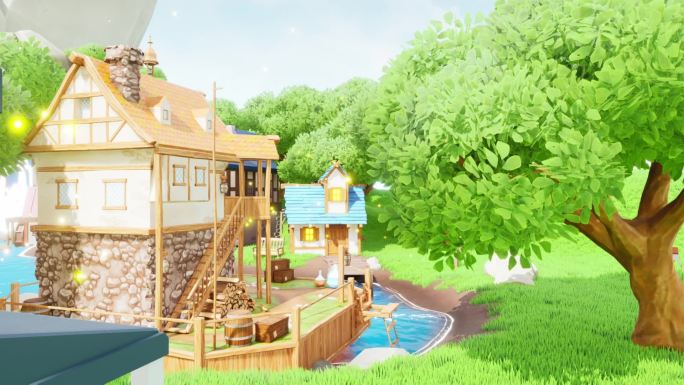 梦幻卡通王国河边木屋童话世界儿童表演2
