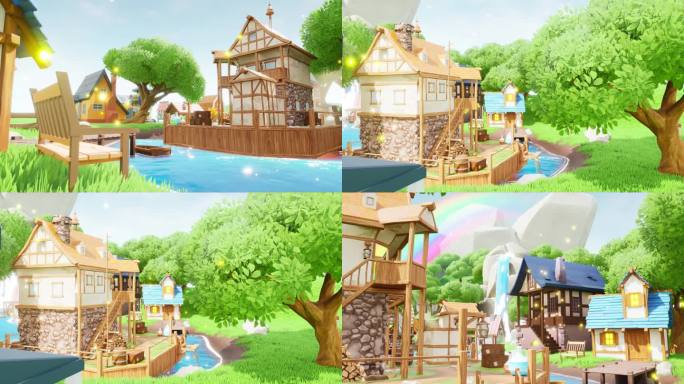 梦幻卡通王国河边木屋童话世界儿童表演2