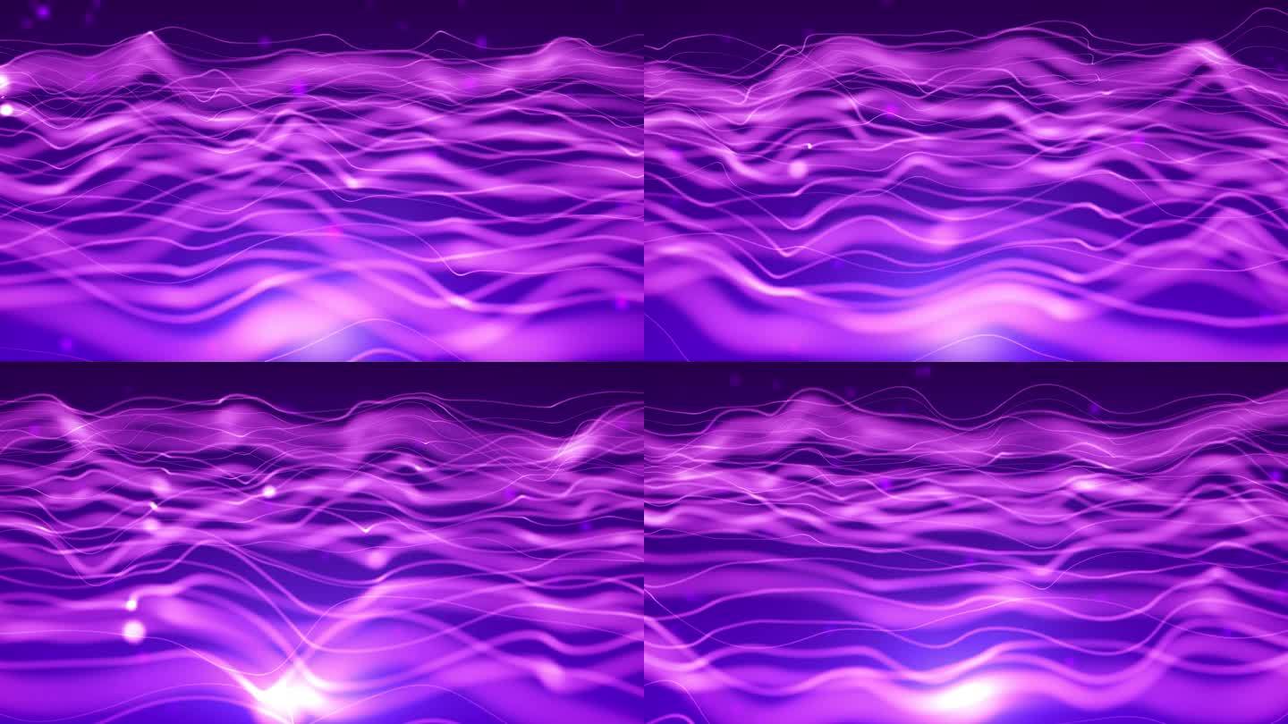 紫色流动的线条循环
