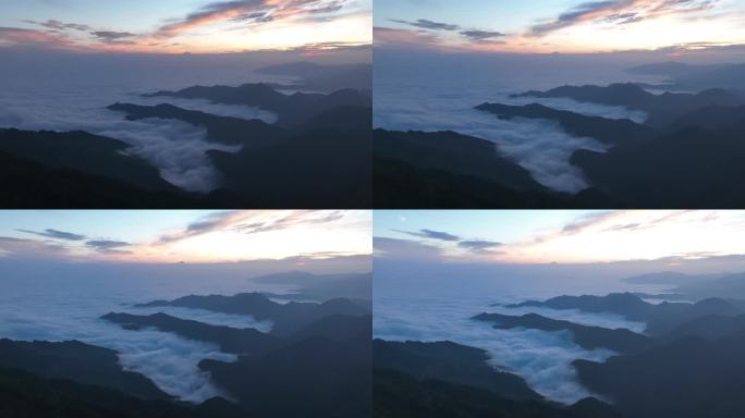 4Klog航拍日出云海山景延时原始素材