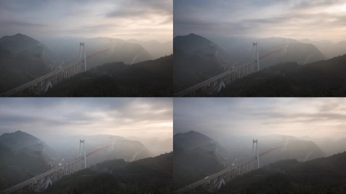 清水河大桥延时摄影高清素材