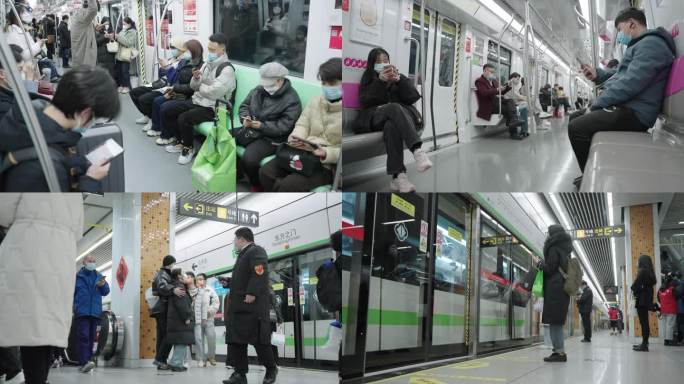 【4K】地铁站人流延时 上下班