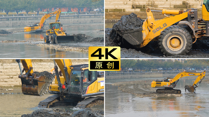 挖掘机工程机械淤泥清理挖挖机河道疏通清淤