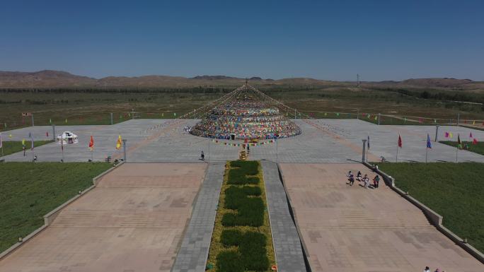 内蒙古 乌拉特中旗 草原  敖包  航拍