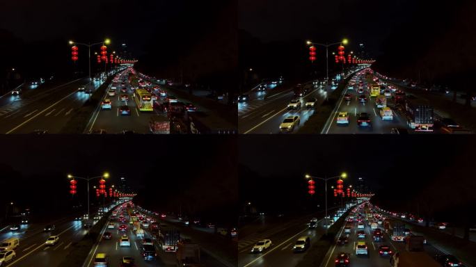 4K高清实拍都市夜间车流实拍