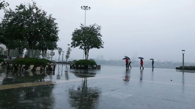 雨中城市道路