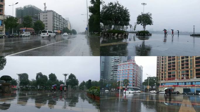 雨中城市道路