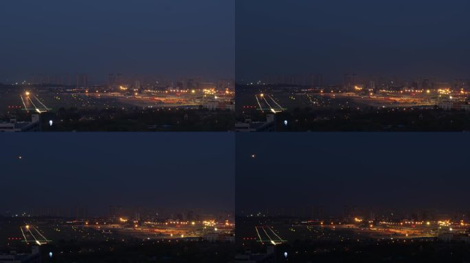 忙碌的机场 机场夜景黄昏