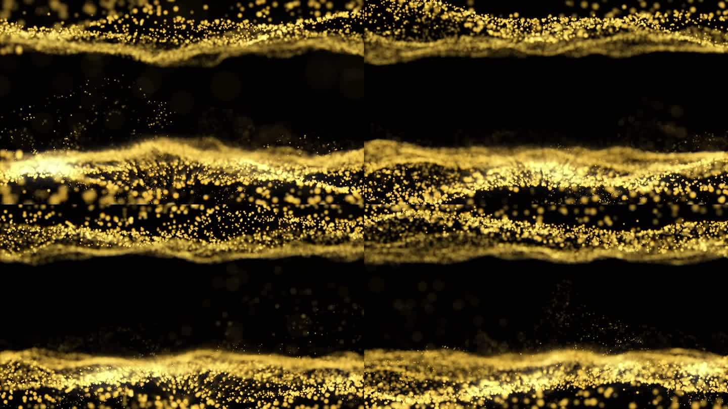 金色大气盛典粒子波浪年会空间背景视频素材