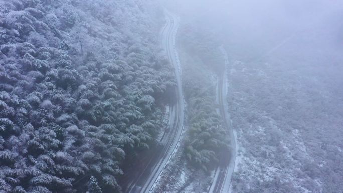 长沙黑麋峰雪景航拍