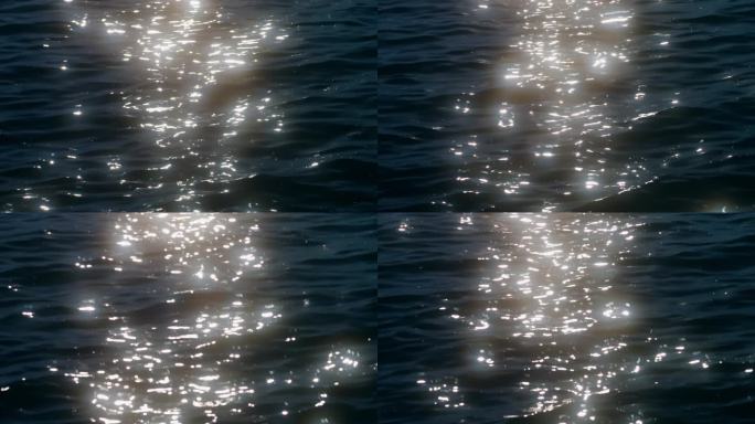 洱海湖面波光粼粼落日星芒唯美浪漫光带反光