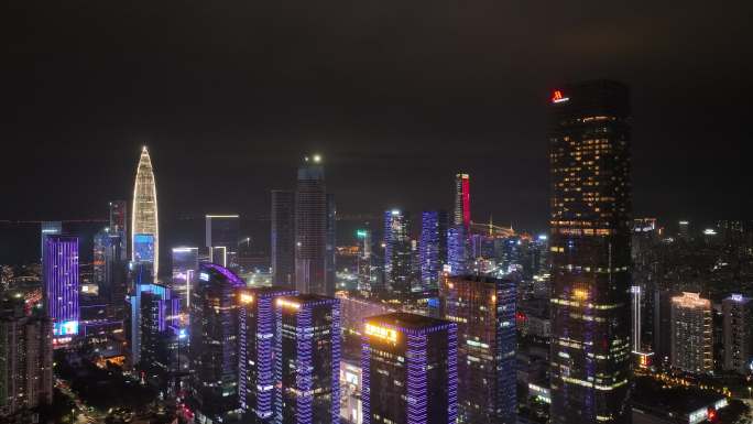 深圳南山区海岸城建筑群夜景