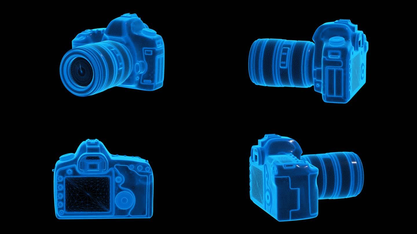 蓝色科技线条尼康单反相机通道素材