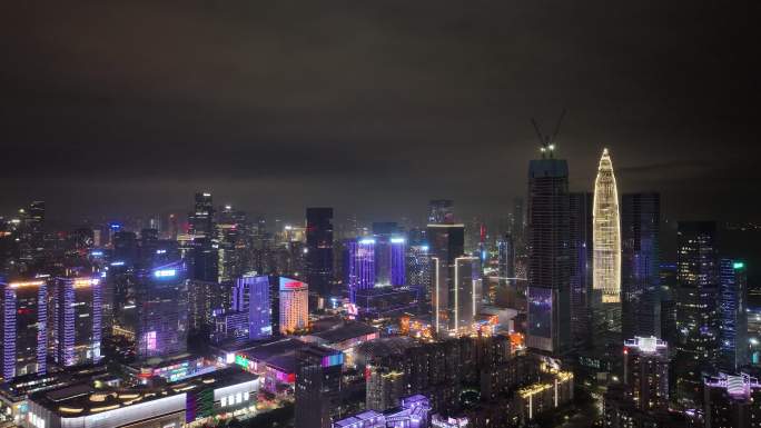 深圳南山区海岸城建筑群夜景