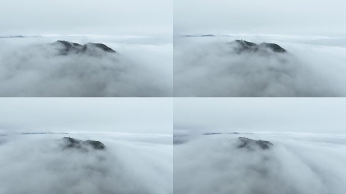 森林云海航拍山峰云雾缭绕雨后山林山脉风景