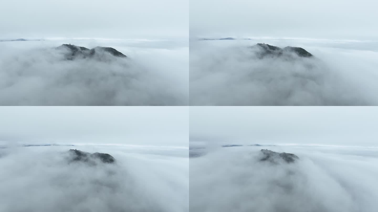 森林云海航拍山峰云雾缭绕雨后山林山脉风景