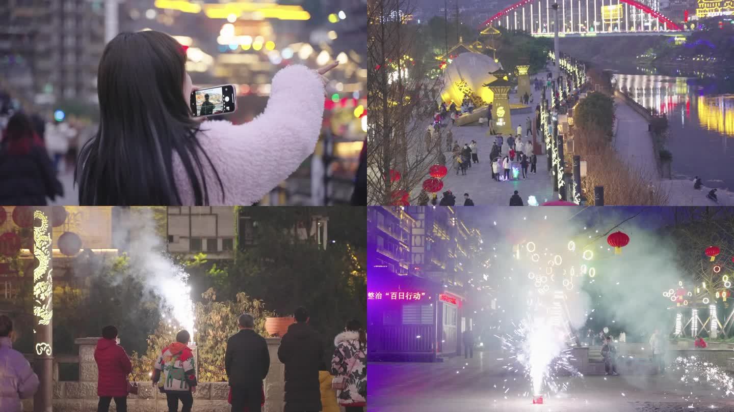 过年逛夜市