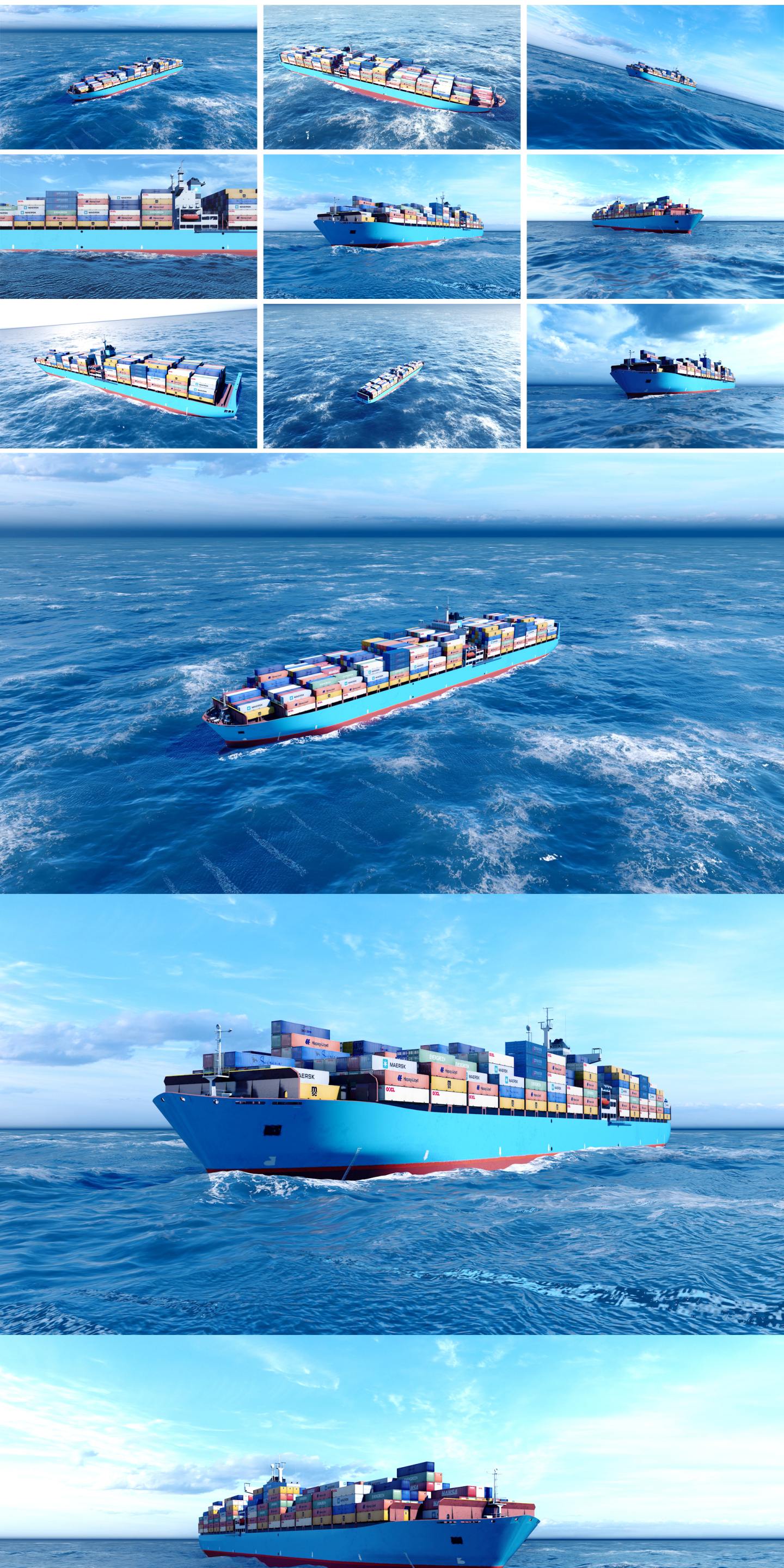 4k货轮货船航运海运航海乘风破浪海上运输