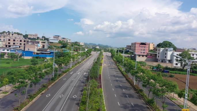 云南省文山州城南整洁道路航拍