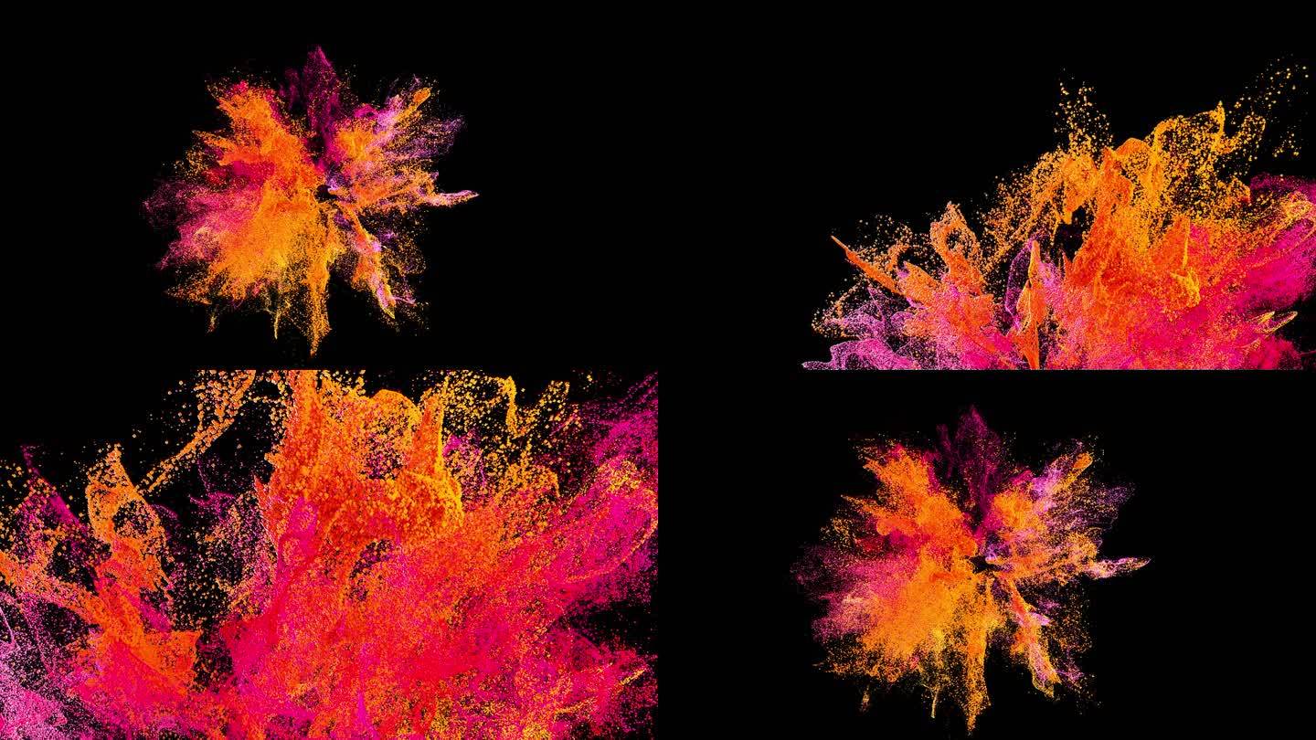 色彩粉尘爆炸多镜头