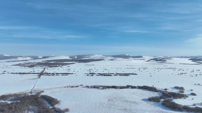 大兴安岭丘陵雪野风光