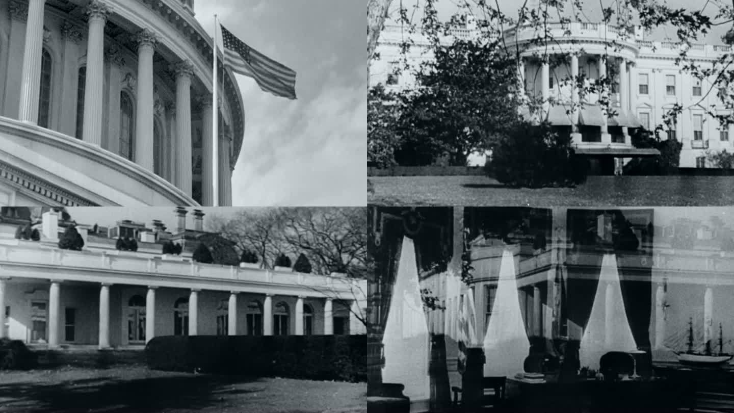30年代美国华盛顿白宫办公室建筑风景历史