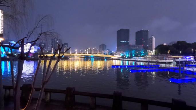 京杭大运河武林码头延时摄影