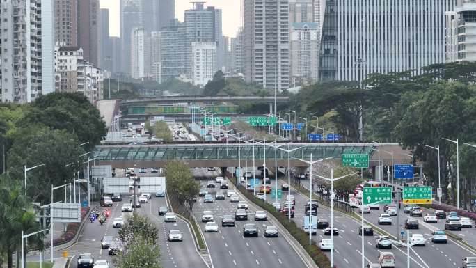 深圳福田滨河大道车流