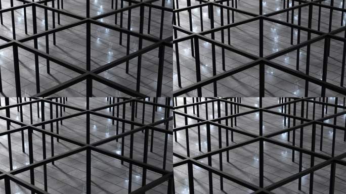 抽象立方体构架，三维特效动画