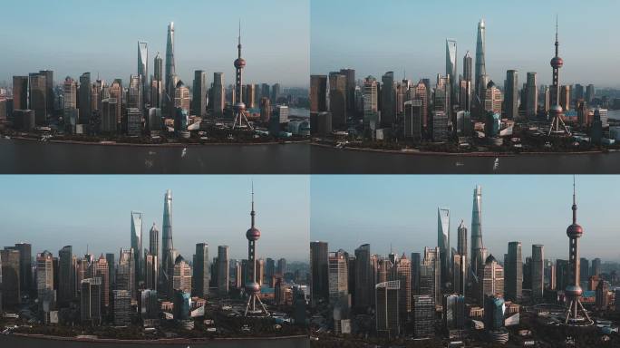上海黄浦江两岸城市建筑风光航拍