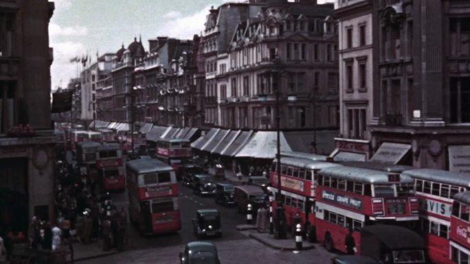 30年代英国伦敦白金汉宫皇家卫队街道风景